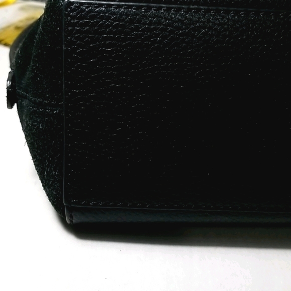 Kate Spade Leather and Suede Shoulder Satchel Cross Body Strap Black - Picture 6 of 8